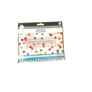 MAMBI Multi Dot Adhesive Happy Planner Pocket 3 Pcs Colorful  Big/Medium RARE
